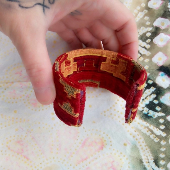 ❤ Artisan Amazonite Gemstone Kilim Cuff Bracelet, Real Silver! - Picture 9 of 13